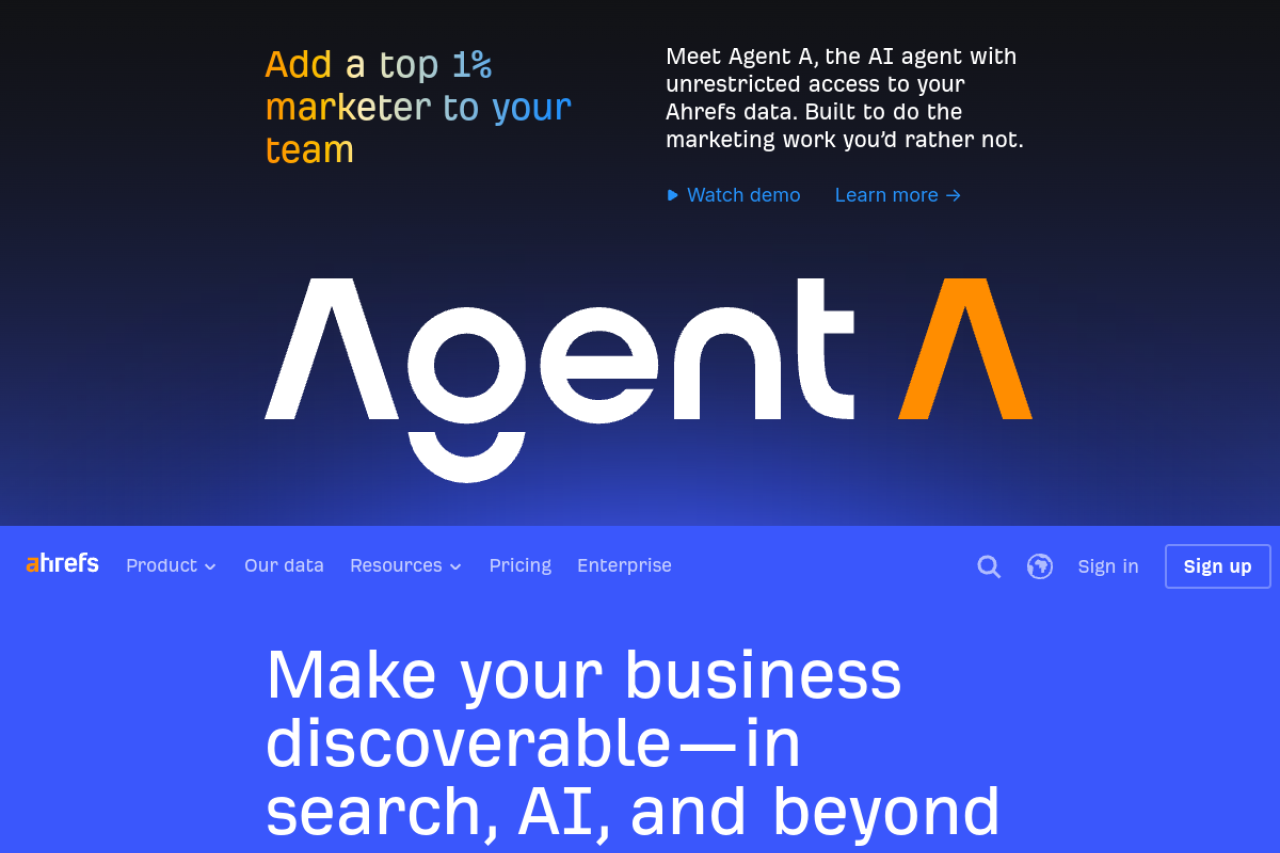 ahrefs homepage screenshot
