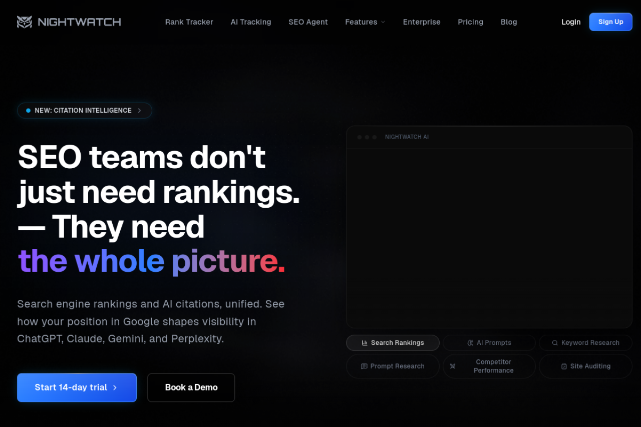 Nightwatch homepage screenshot