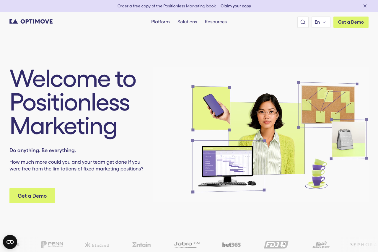Optimove homepage