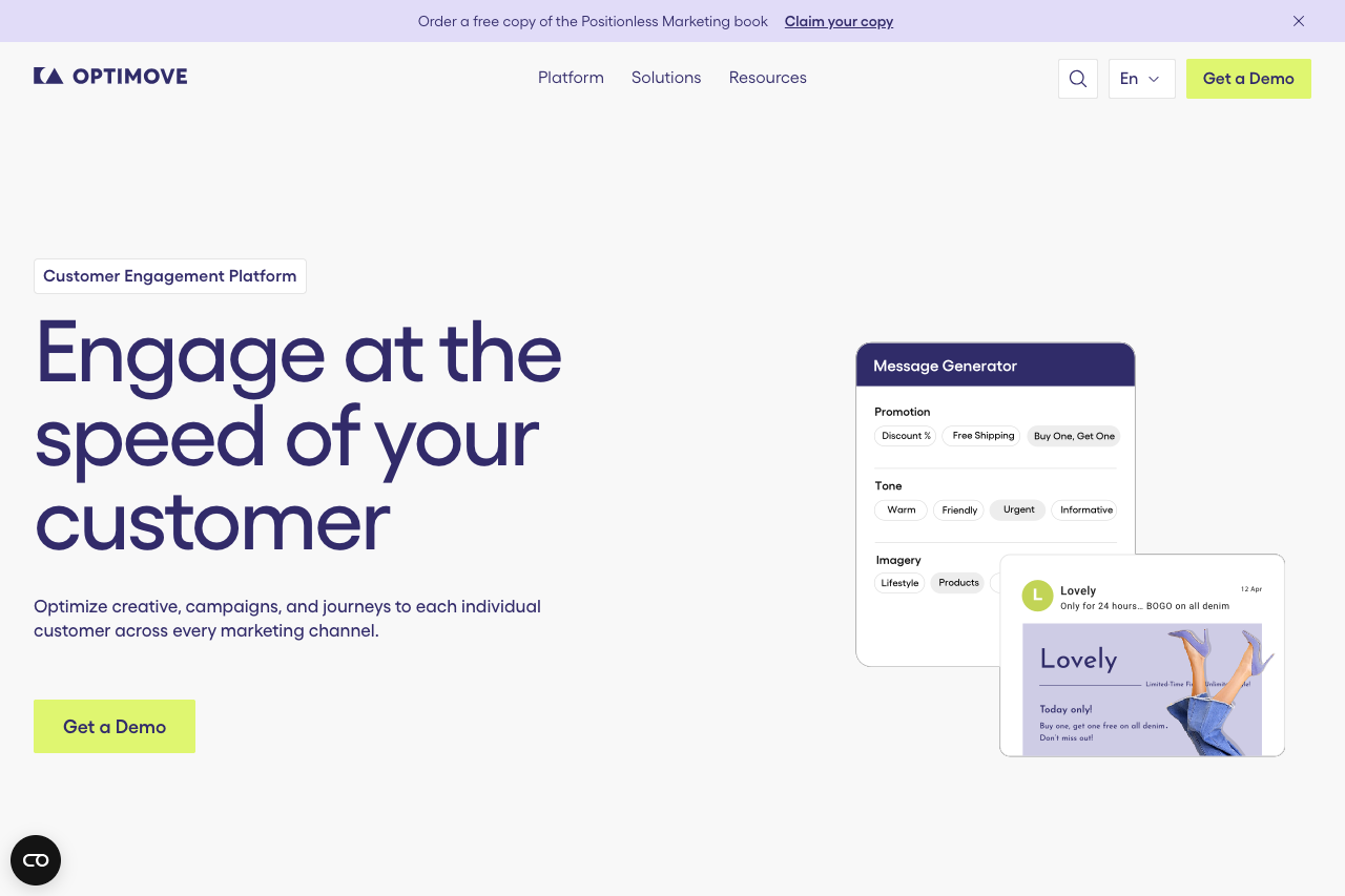 Optimove customer engagement platform