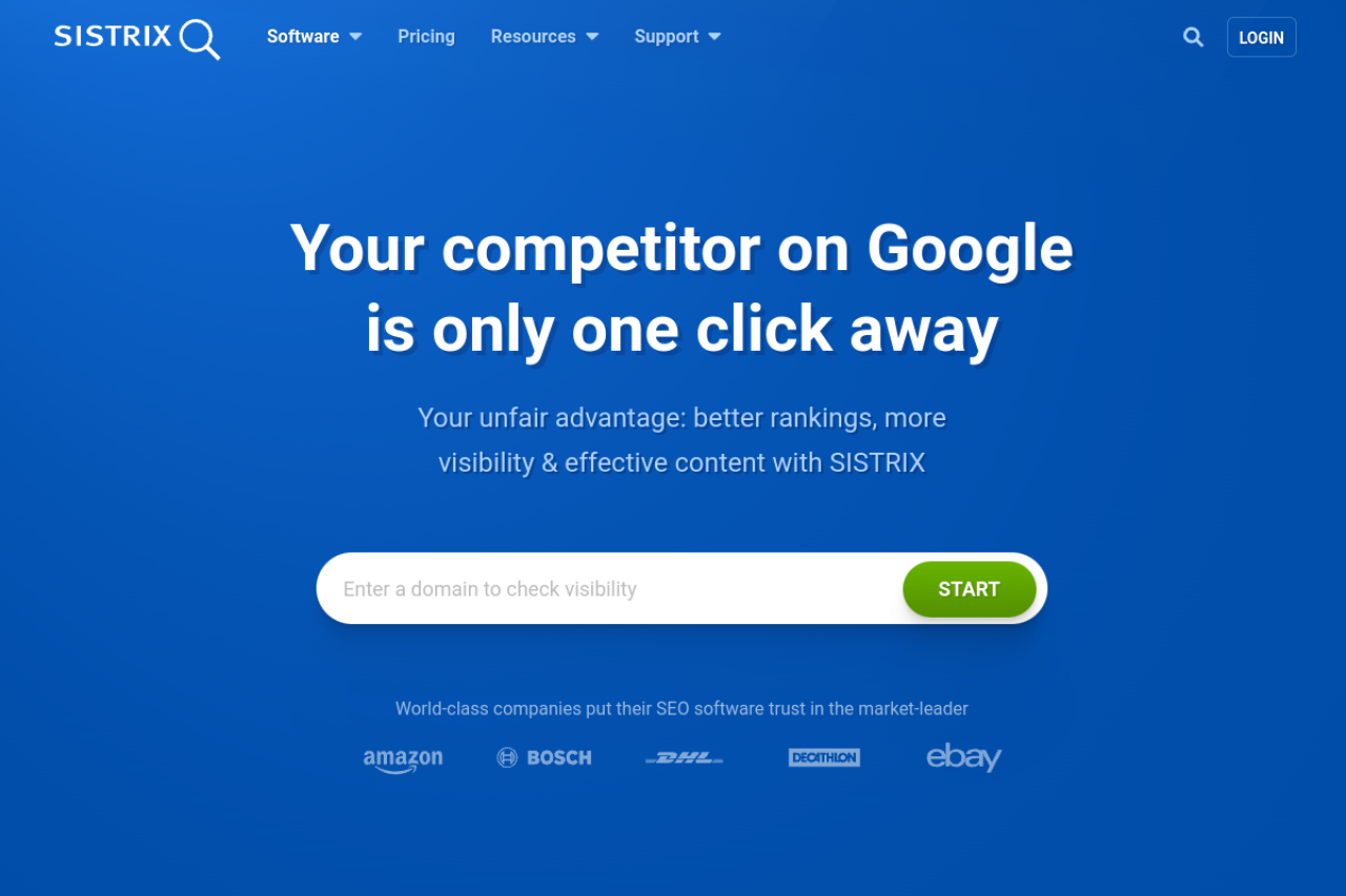 Sistrix homepage screenshot
