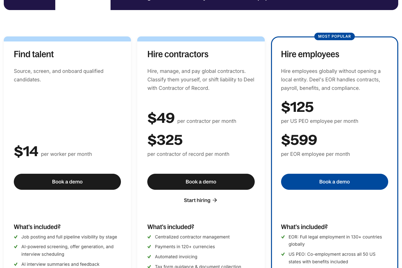 deel pricing