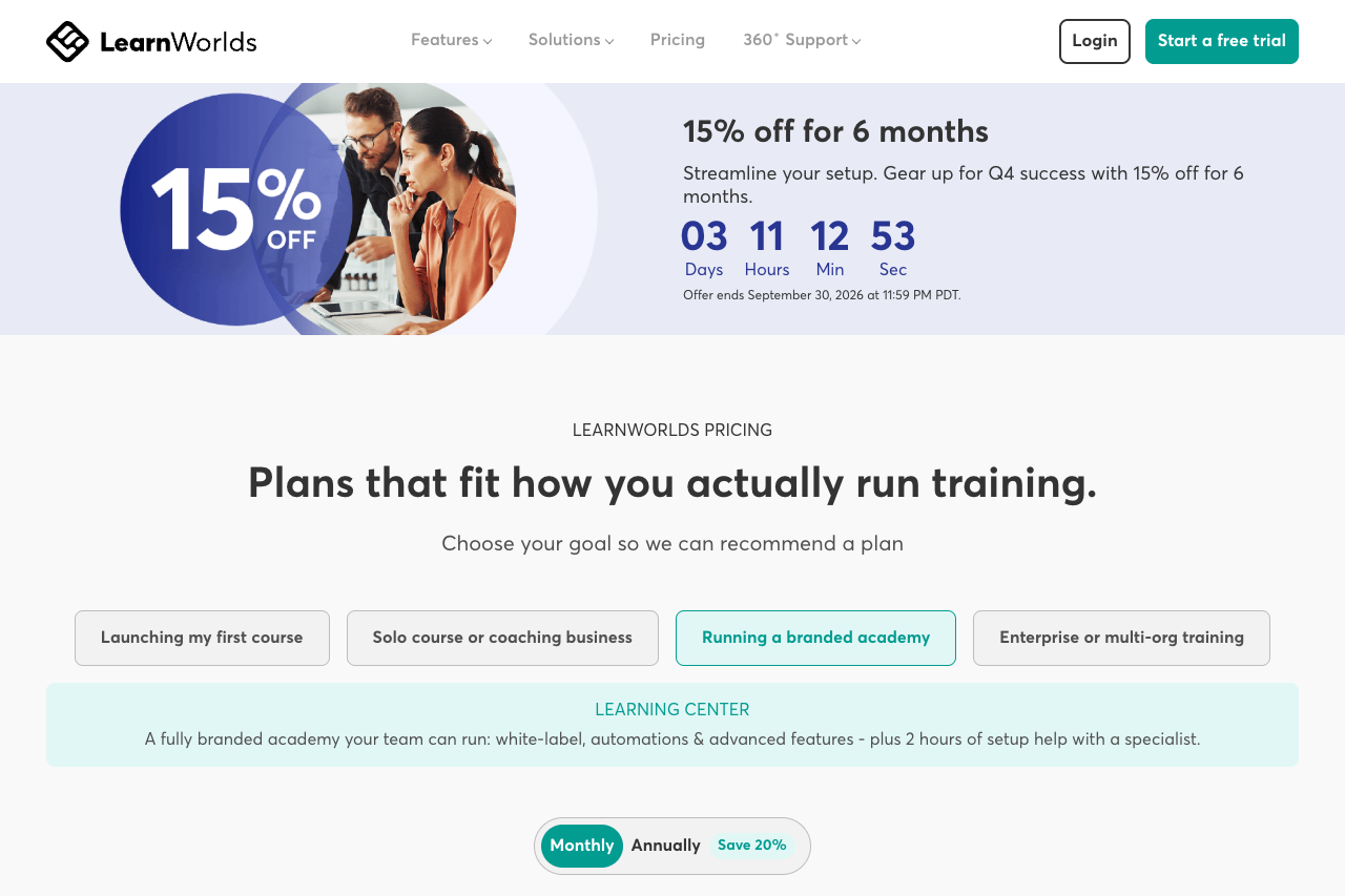 learnworlds pricing
