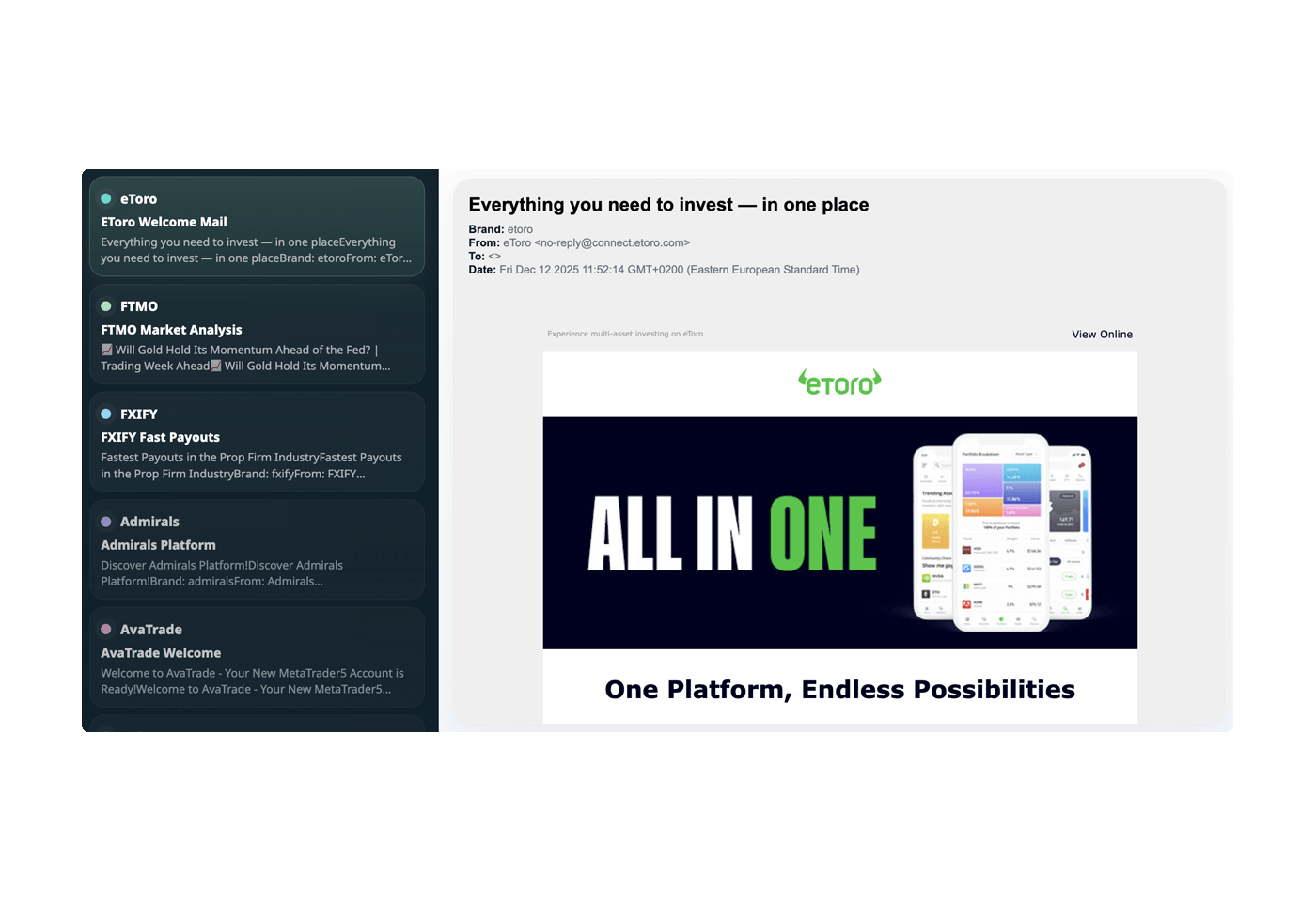 FYI competitor communication dashboard screenshot