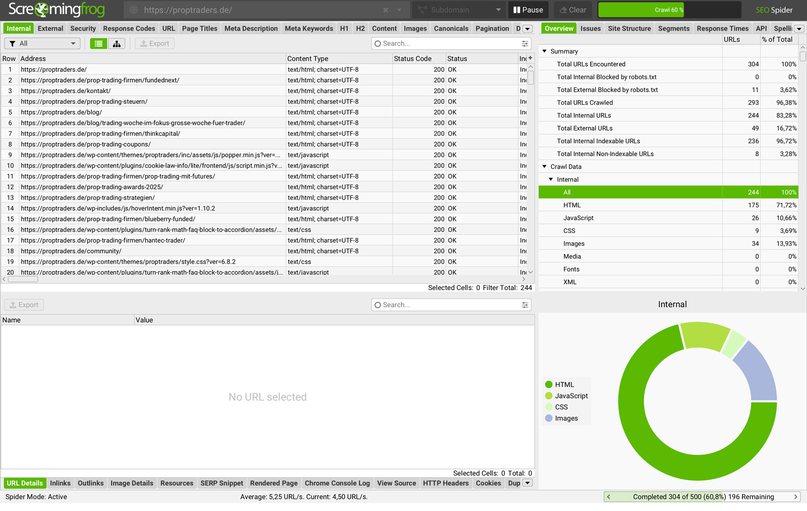 Screaming Frog screenshot