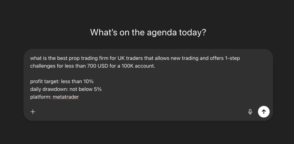 ChatGPT Prompt Prop Trading