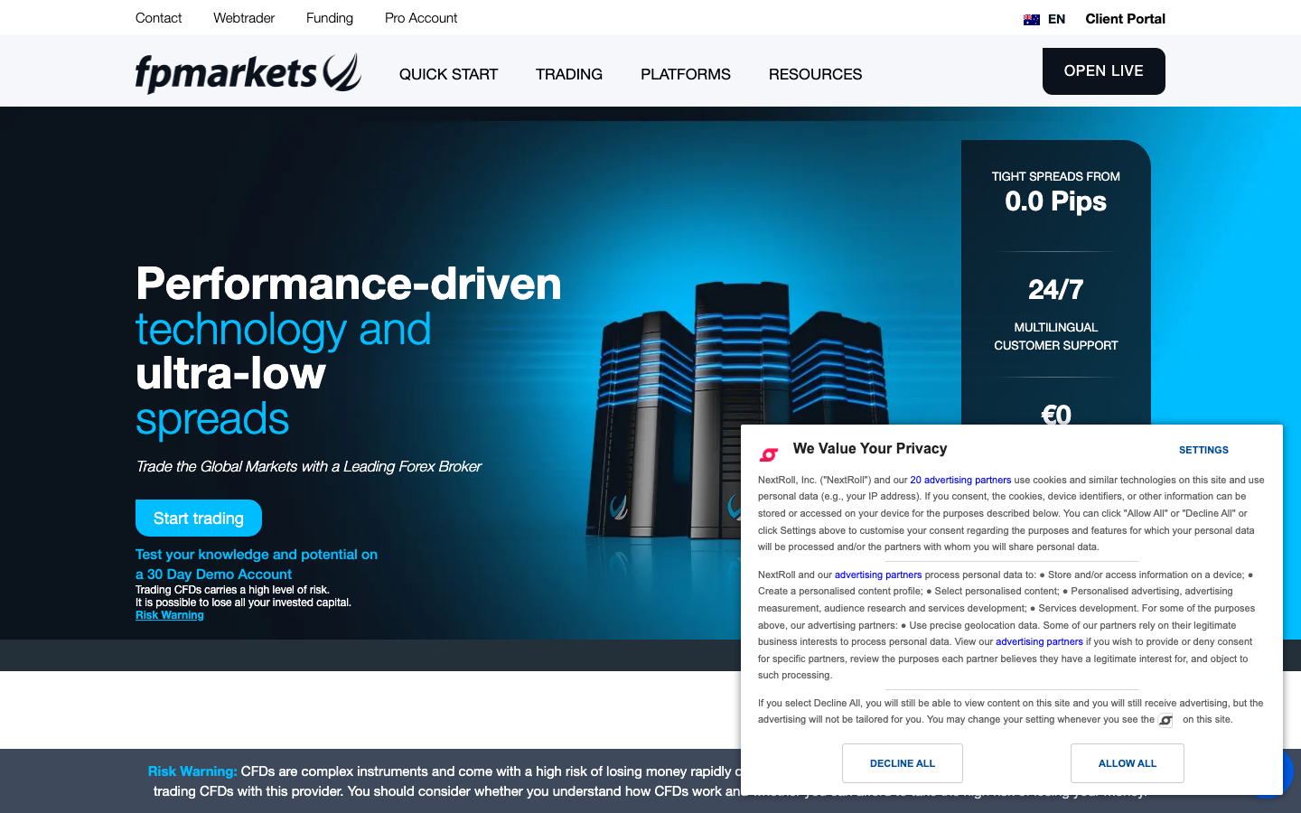Fpmarkets screenshot